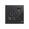 Socket outlet Round 5A Black Glass - Millenium