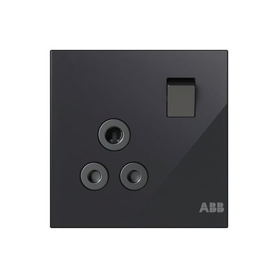 Socket outlet Round 5A Black Glass - Millenium
