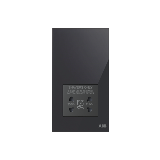 Socket outlet Shaver Black Glass - Millenium