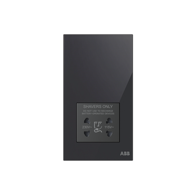 Socket outlet Shaver Black Glass - Millenium