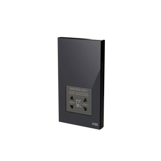 Socket outlet Shaver Black Glass - Millenium – Görsel 3 / 3