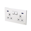 Socket outlet BS White Glass - Millenium