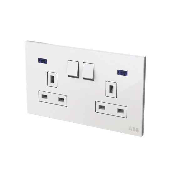 Socket outlet BS White Glass - Millenium – Görsel 3 / 3