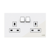 Socket outlet BS White Glass - Millenium