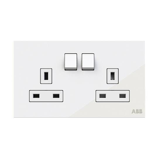 Socket outlet BS White Glass - Millenium