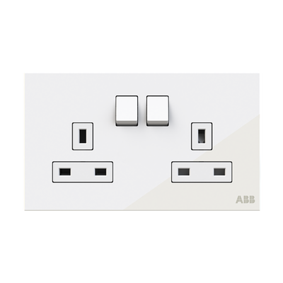 Socket outlet BS White Glass - Millenium