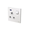 Socket outlet Round 15A White Glass - Millenium