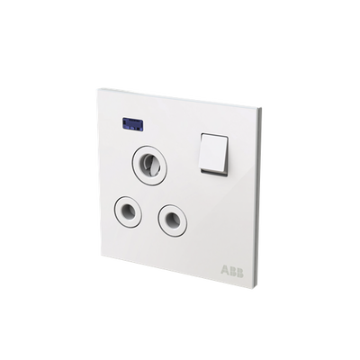 Socket outlet Round 15A White Glass - Millenium