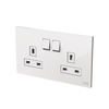 Socket outlet BS White Glass - Millenium