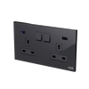 Socket outlet BS Black Glass - Millenium