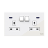 Socket outlet BS White Glass - Millenium