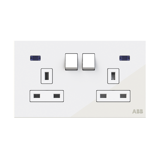 Socket outlet BS White Glass - Millenium