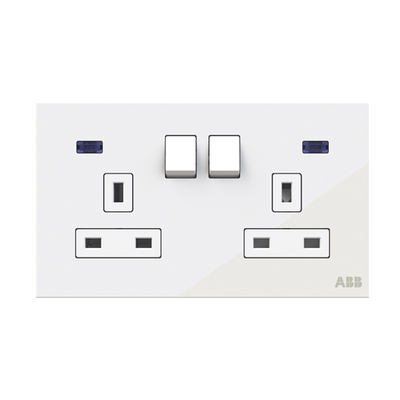 Socket outlet BS White Glass - Millenium
