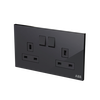 Socket outlet BS Black Glass - Millenium