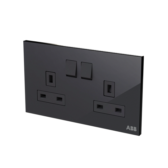 Socket outlet BS Black Glass - Millenium – Görsel 3 / 3