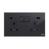 Socket outlet BS Black Glass - Millenium