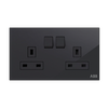 Socket outlet BS Black Glass - Millenium