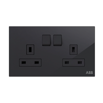 Socket outlet BS Black Glass - Millenium
