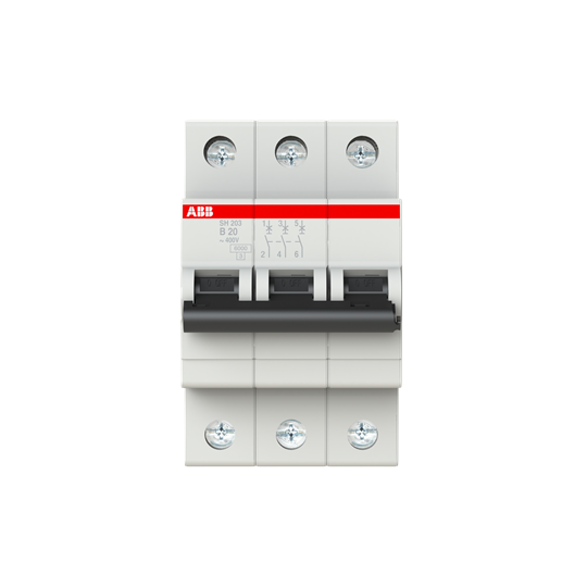 Miniature Circuit Breaker - SH200 - 3P - 20 A - B - (AC) 6 kA