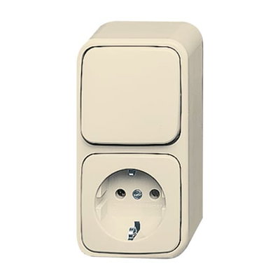 Combination SCHUKO® socket outlet with rocker switch