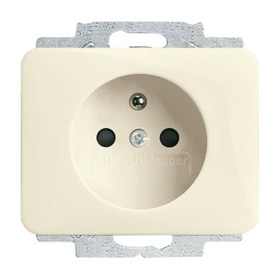 Socket with earthing pin ivory white - alpha