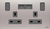 Socket outlet BS with USB Power Socket Outlets - British acc. to BS1363 Stainless steel - Millenium