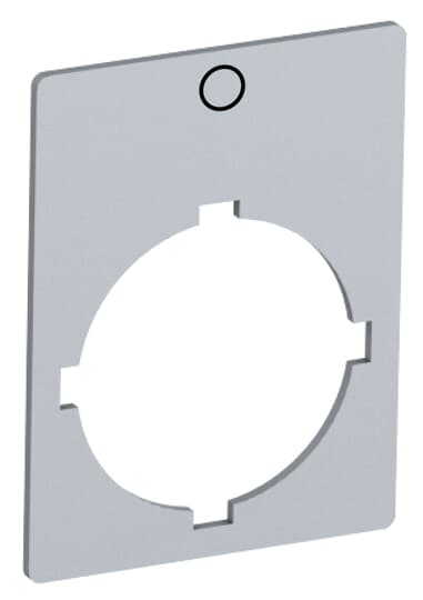 Rectangular legend plate 29,6x39 mm aluminum with text: O Legend Plate