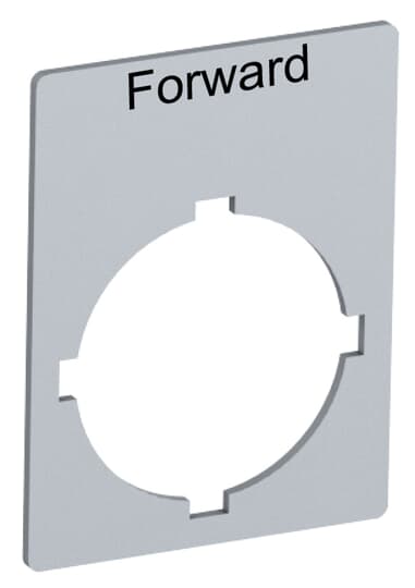 Rectangular legend plate 29,6x39 mm aluminum with text: Forward Legend Plate