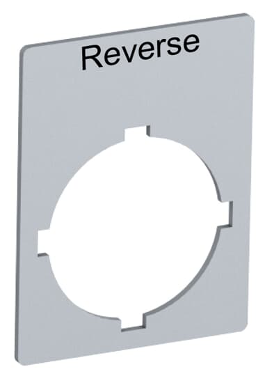 Rectangular legend plate 29,6x39 mm aluminum with text: Reverse Legend Plate