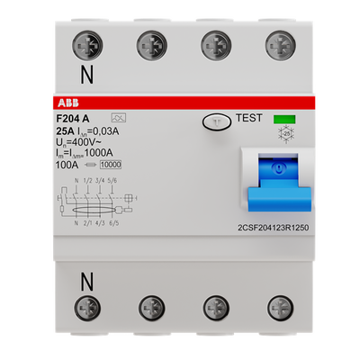 Residual Current Circuit Breaker F200 - 4P - 30 mA - 25 A - Type A