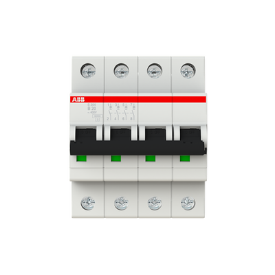 Miniature Circuit Breaker - S200 - 4P - 20 A - B - (AC) 6 kA