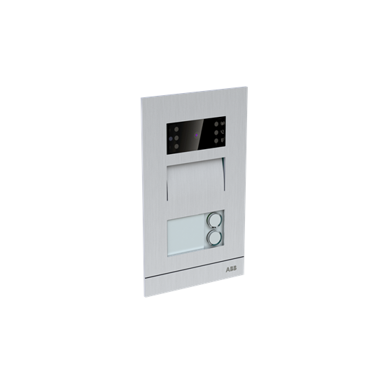 Mini video outdoor station (105mm width, FM), 2 pushbuttons, with ID card reader, with flush-mounted box, 2 button(s), aluminium – Görsel 2 / 4