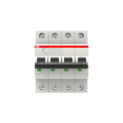 Miniature Circuit Breaker - S200M - 4P - 20 A - D - (AC) 10 kA
