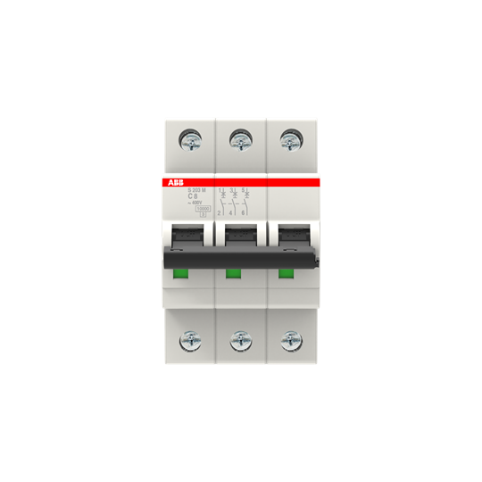 Miniature Circuit Breaker - S200M - 3P - 8 A - C - (AC) 10 kA