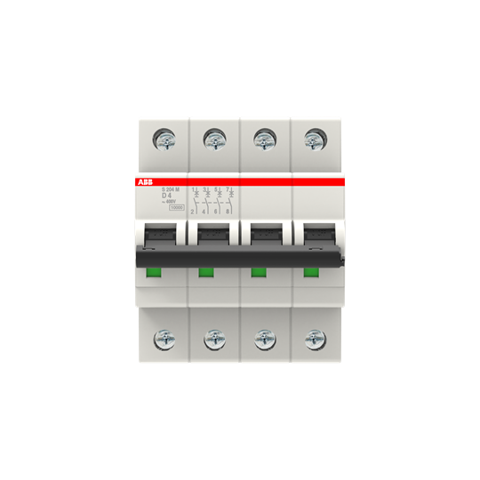 Miniature Circuit Breaker - S200M - 4P - 4 A - D - (AC) 10 kA