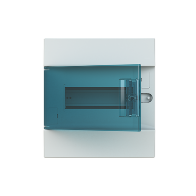 Consumer unit  MISTRAL41F, Flush mounting, 8 modules, 1 row(s), IP41,  Door: Single, Plastic, Transparent, Dimensions: 250 mm x 232 mm x 107 mm