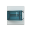 Consumer unit  MISTRAL65, Surface mounting, 8 modules, 1 row(s), IP65,  Door: Single, Plastic, Transparent, Dimensions: 250 mm x 232 mm x 155 mm