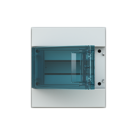 Consumer unit  MISTRAL65, Surface mounting, 8 modules, 1 row(s), IP65,  Door: Single, Plastic, Transparent, Dimensions: 250 mm x 232 mm x 155 mm