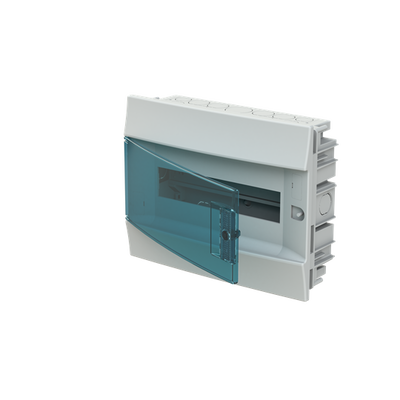 Consumer unit  MISTRAL41F, Flush mounting, 12 modules, 1 row(s), IP41,  Door: Single, Plastic, Transparent, Dimensions: 250 mm x 320 mm x 107 mm