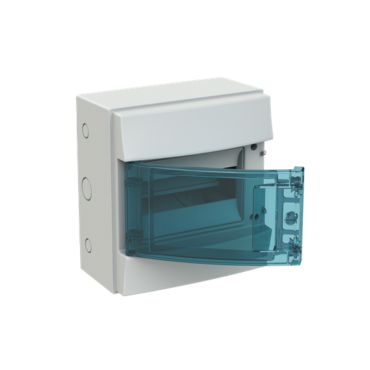 Consumer unit  MISTRAL65, Surface mounting, 8 modules, 1 row(s), IP65,  Door: Single, Plastic, Transparent, Dimensions: 250 mm x 232 mm x 155 mm – Image 2 of 3