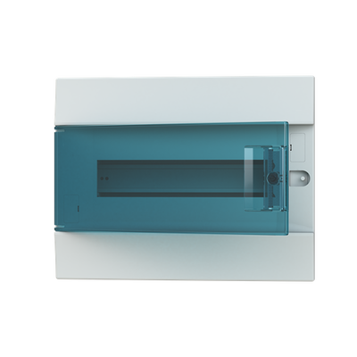 Consumer unit  MISTRAL41F, Flush mounting, 12 modules, 1 row(s), IP41,  Door: Single, Plastic, Transparent, Dimensions: 250 mm x 320 mm x 107 mm