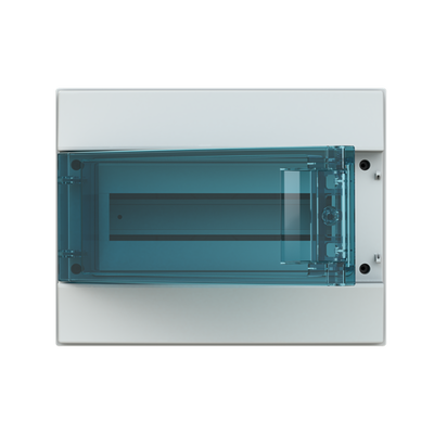 Consumer unit  MISTRAL65, Surface mounting, 12 modules, 1 row(s), IP65,  Door: Single, Plastic, Transparent, Dimensions: 250 mm x 320 mm x 155 mm