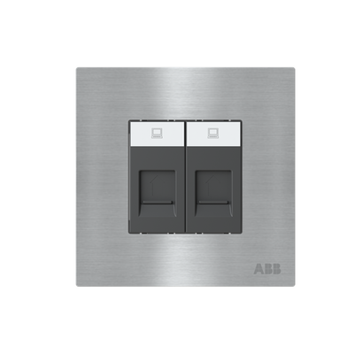 Data outlet 2 gang Stainless steel - Millenium