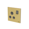 Socket outlet Round 15A Without imprint Matt Gold - Millenium
