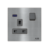 Socket outlet BS Without imprint Stainless steel - Millenium