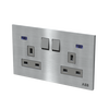 Socket outlet BS Without imprint Stainless steel - Millenium