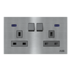 Socket outlet BS Without imprint Stainless steel - Millenium