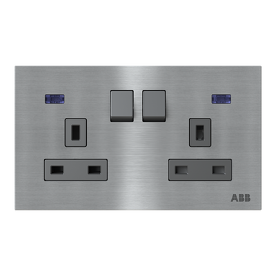 Socket outlet BS Without imprint Stainless steel - Millenium