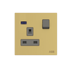 Socket outlet BS Without imprint Matt Gold - Millenium