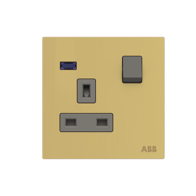 Socket outlet BS Without imprint Matt Gold - Millenium